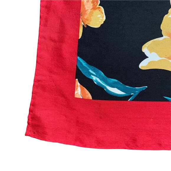 Vintage Hanae Mori Vibrant Floral Silk Scarf - Picture 3 of 6
